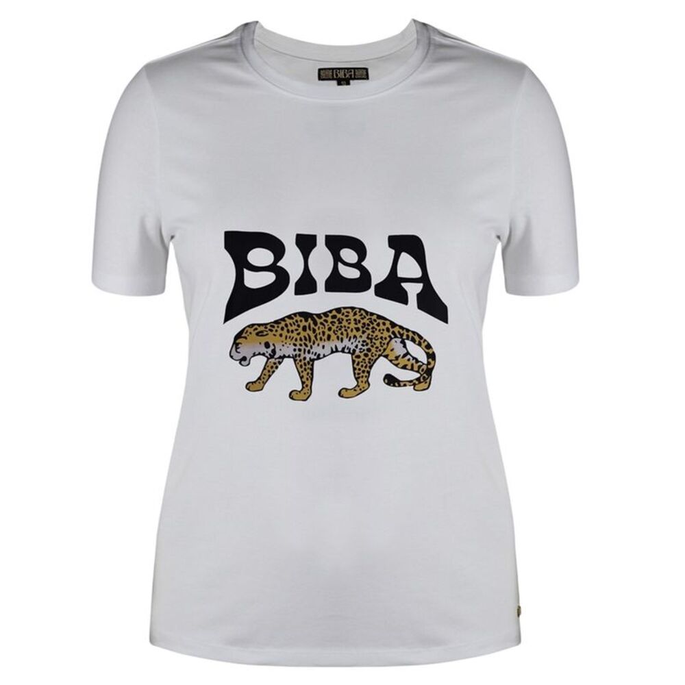 Biba Womens/Ladies Leopard Cotton T-Shirt / Graphic Grey